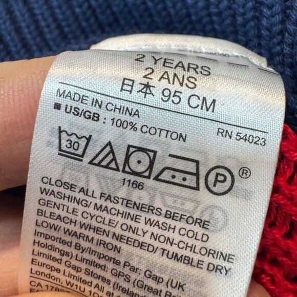 GAP KIDS Red Blue Buffalo Check Plaid CARDIGAN Knit SWEATER Top Toddler 2T - Picture 5 of 7